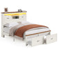 VASAGLE Queen Bed Frame with Storage Headboard