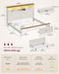 VASAGLE King Bed Frame with Storage Headboard