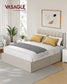 VASAGLE Lift Up Storage Bed Frame Queen Size – Cappuccino Beige