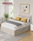 VASAGLE Lift Up Storage Bed Frame Full Size – Cappuccino Beige