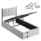 VASAGLE Lift Up Storage Bed Frame Twin Size – Dove Gray