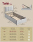 VASAGLE Lift Up Storage Bed Frame Twin Size – Dove Gray