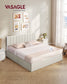 VASAGLE Lift Up Storage Bed Frame King Size – Cappuccino Beige