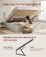 VASAGLE Lift Up Storage Bed Frame King Size – Cappuccino Beige