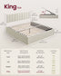 VASAGLE Lift Up Storage Bed Frame King Size – Cappuccino Beige