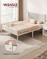 VASAGLE Queen Bed Frame, Dove Gray, Upholstered Headboard, Sturdy Steel, No Box Spring Needed – Cappuccino Beige
