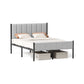 VASAGLE Full Bed Frame with Upholstered Headboard – Dove Gray