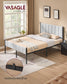 VASAGLE Full Bed Frame with Upholstered Headboard – Dove Gray