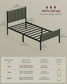 VASAGLE Twin Bed Frame with Upholstered Headboard