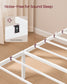 VASAGLE Twin Bed Frame with Upholstered Headboard – Cappuccino Beige