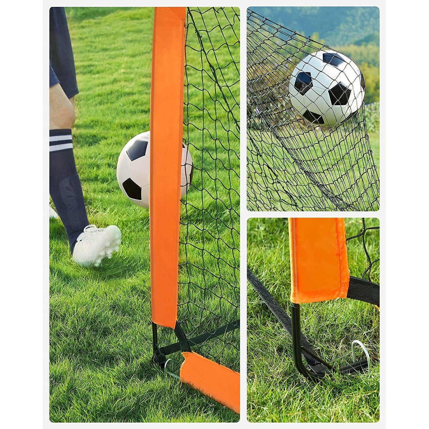 Set of 2 Folding Children's Soccer Goal Orange