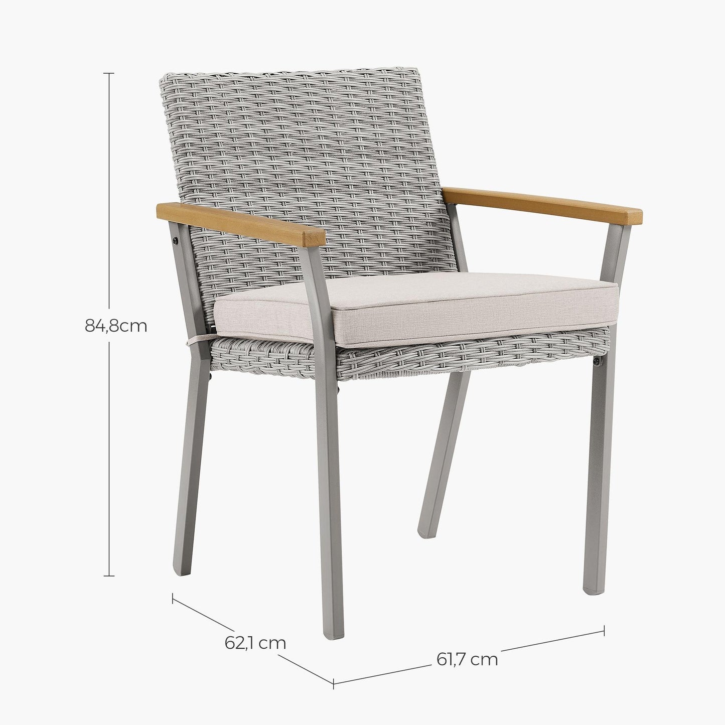 HOME Sencillo Collection - Dining Chair with Faux Wood Armrests