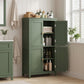 VASAGLE Freestanding Storage Cabinet with Adjustable Shelves – Forest Green