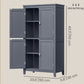 VASAGLE Freestanding Storage Cabinet with Adjustable Shelves – Dark Gray