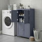 VASAGLE Freestanding Storage Cabinet with Adjustable Shelves – Dark Gray