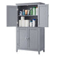 VASAGLE Freestanding Storage Cabinet with Adjustable Shelves – Mystic Gray