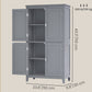 VASAGLE Freestanding Storage Cabinet with Adjustable Shelves – Mystic Gray