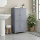 VASAGLE Freestanding Storage Cabinet with Adjustable Shelves – Mystic Gray
