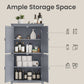 VASAGLE Freestanding Storage Cabinet with Adjustable Shelves – Mystic Gray