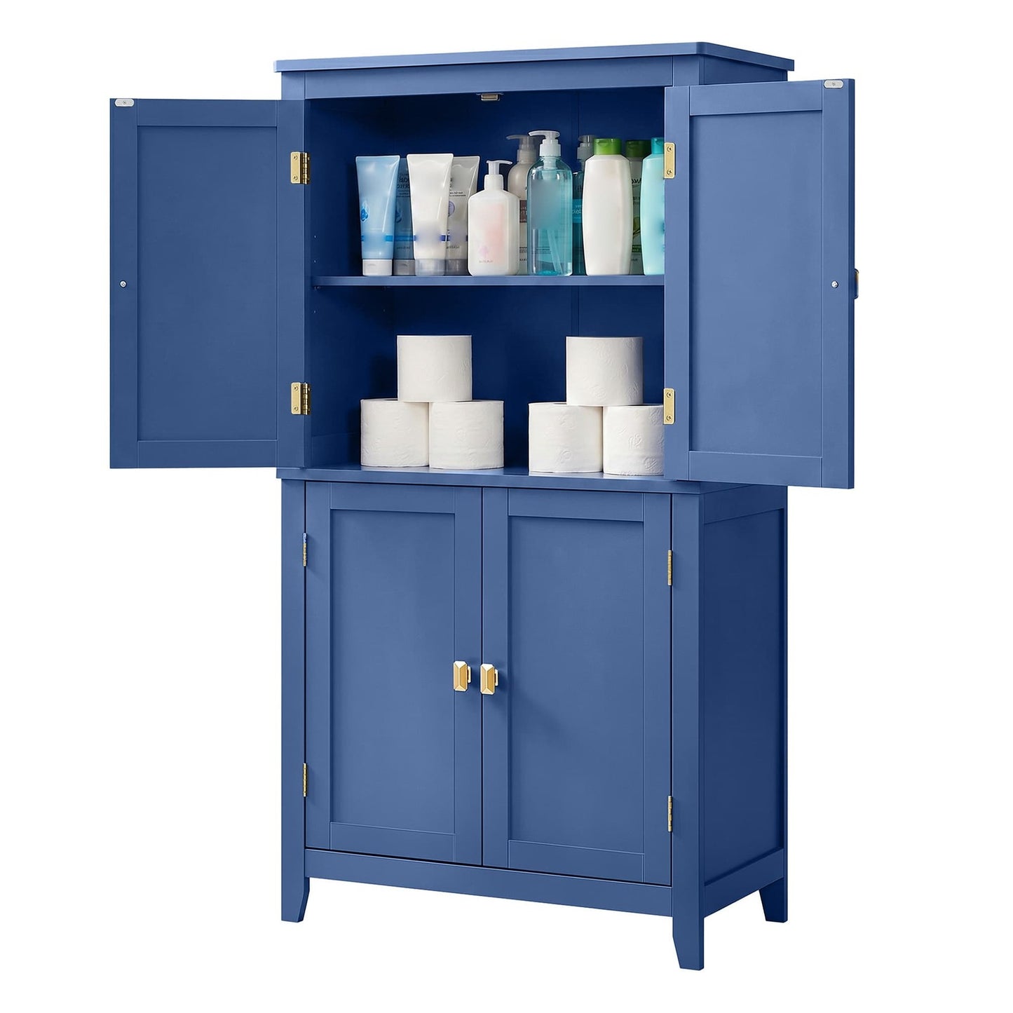 VASAGLE Freestanding Storage Cabinet with Adjustable Shelves – Harbor Blue