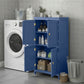 VASAGLE Freestanding Storage Cabinet with Adjustable Shelves – Harbor Blue