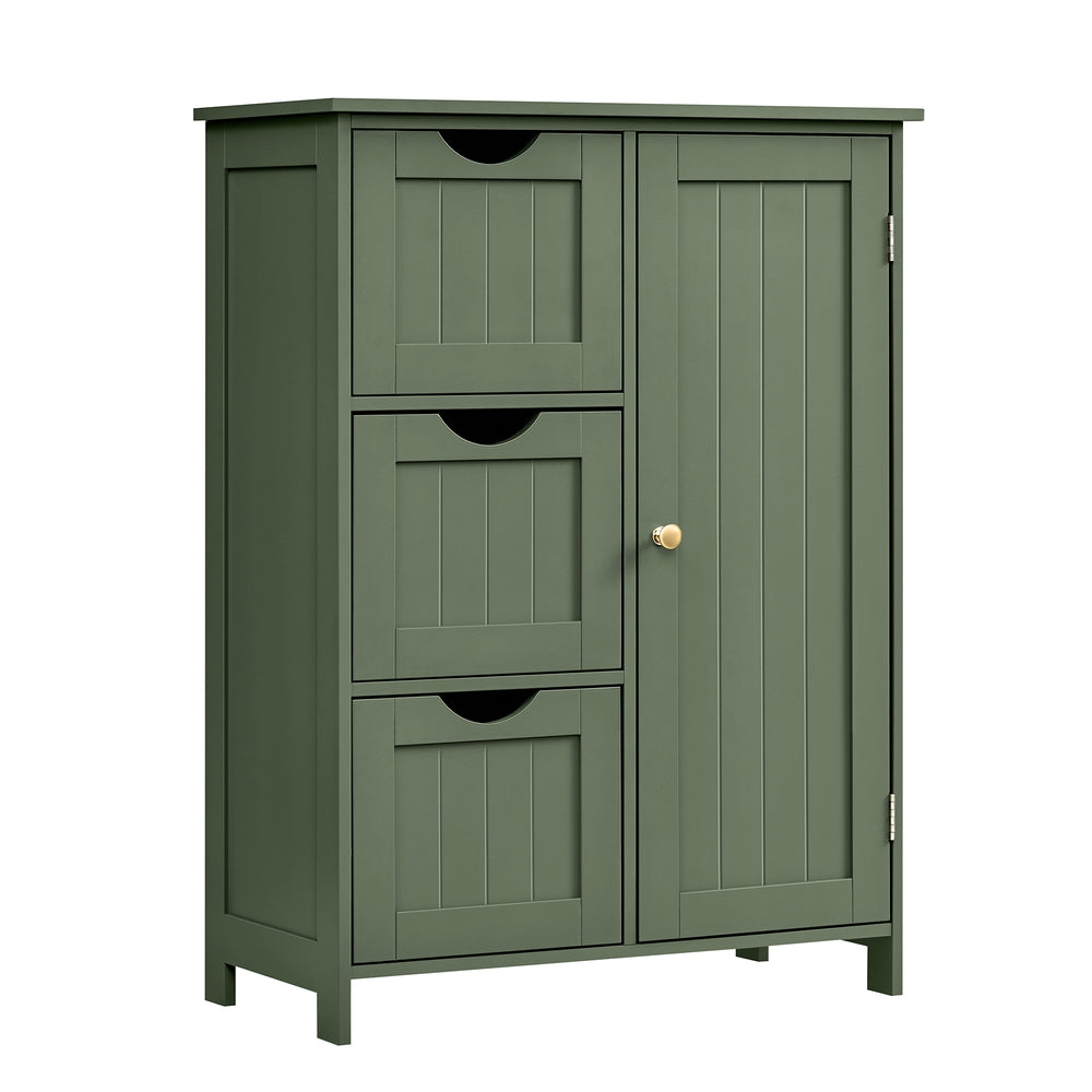 VASAGLE Bathroom Floor Storage Cabinet – Forest Green