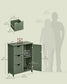 VASAGLE Bathroom Floor Storage Cabinet – Forest Green