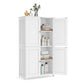 VASAGLE Floor Storage Cabinet with Adjustable Shelves and Doors – Cloud White
