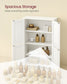 VASAGLE Floor Storage Cabinet with Adjustable Shelves and Doors – Cloud White