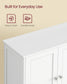 VASAGLE Floor Storage Cabinet with Adjustable Shelves and Doors – Cloud White