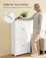 VASAGLE Floor Storage Cabinet with Adjustable Shelves and Doors – Cloud White