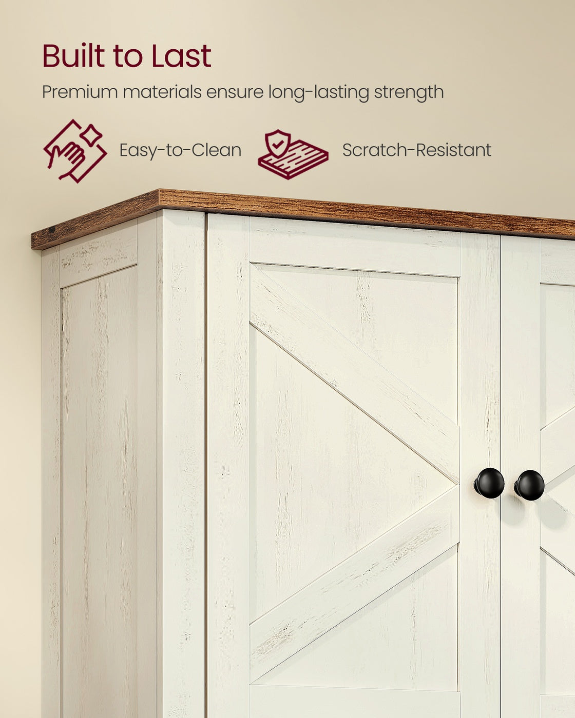 VASAGLE Liry Bathroom Wall Cabinet – Rustic White – 7.9"D x 23.6"W x 28.7"H