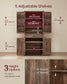 VASAGLE Liry Pantry Cabinet 15.7 X 30 X 71.7 Inches 2 Cabinets 6 Adjustable Shelves Deep Brown – Hazelnut Brown