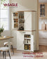 VASAGLE Liry Pantry Cabinet with Barn Doors – Rustic White