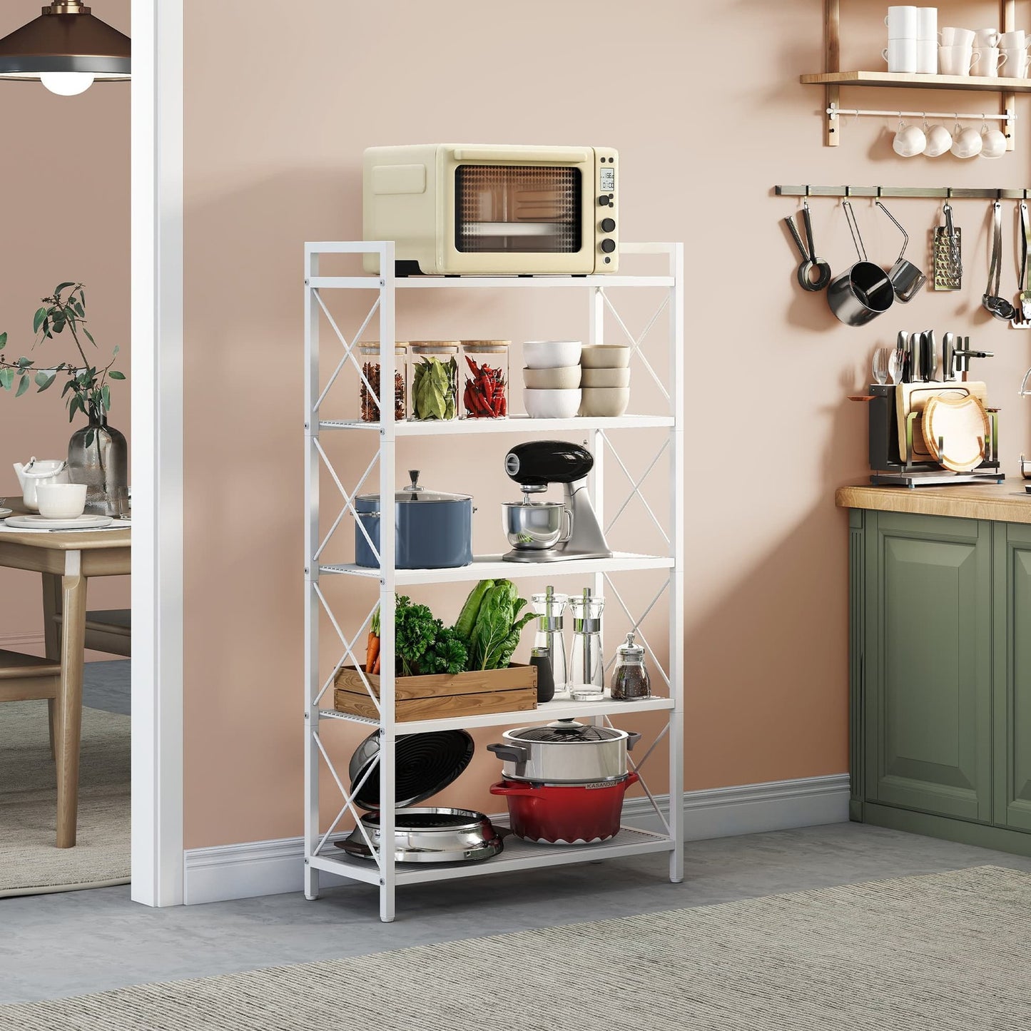 SONGMICS Metal Shelving Unit for Versatile Storage – Cloud White
