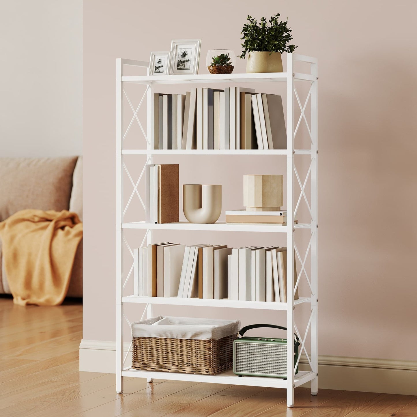 SONGMICS Metal Shelving Unit for Versatile Storage – Cloud White
