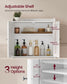 VASAGLE Over Toilet Storage Cabinet, 7.9 X 24. 6 X 70 Inches, Cloud White