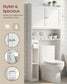 VASAGLE Bathroom Storage Shelf with Paper Holder Over Toilet – Cloud White