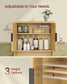 VASAGLE Maxe Over the Toilet Storage Cabinet, 23.6-Inch Wide Mid Century Modern, Oak Beige