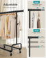 SONGMICS Clothes Rack, Heavy-Duty Rolling Clothing Garment Rack, Ink Black