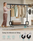 SONGMICS Clothes Rack, Heavy-Duty Rolling Clothing Garment Rack, Ink Black