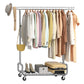 SONGMICS Clothes Rack, Heavy-Duty Rolling Clothing Garment Rack, Silver