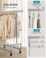 SONGMICS Clothes Rack, Heavy-Duty Rolling Clothing Garment Rack, Silver