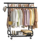 SONGMICS Clothes Rack, Heavy-Duty Rolling with Wheels, Ink Black
