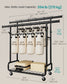 SONGMICS Clothes Rack, Heavy-Duty Rolling with Wheels, Ink Black