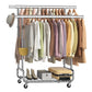 SONGMICS Clothes Rack, Heavy-Duty Rolling with Wheels, Silver