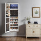 SONGMICS Lockable Mirror Jewelry Armoire with Lights for Wall or Door – White