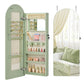 SONGMICS Wide LED Jewelry Cabinet Wall/Door Mounted – Laurel Green