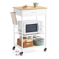 VASAGLE Kitchen Rolling Island, Mobile Kitchen Cart with Storage On Wheels – Oak Beige, Matte White – 17.7"D x 23.6"W x 35.4"H