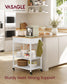 VASAGLE Kitchen Rolling Island, Mobile Kitchen Cart with Storage On Wheels – Oak Beige, Matte White – 17.7"D x 23.6"W x 35.4"H